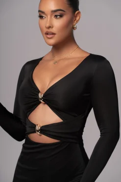 Black Soiree Cutout Maxi Dress