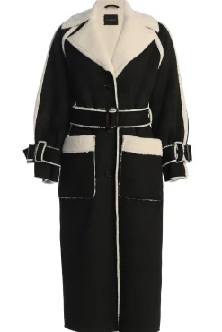 Black Suede And Sherpa Reversible Coat