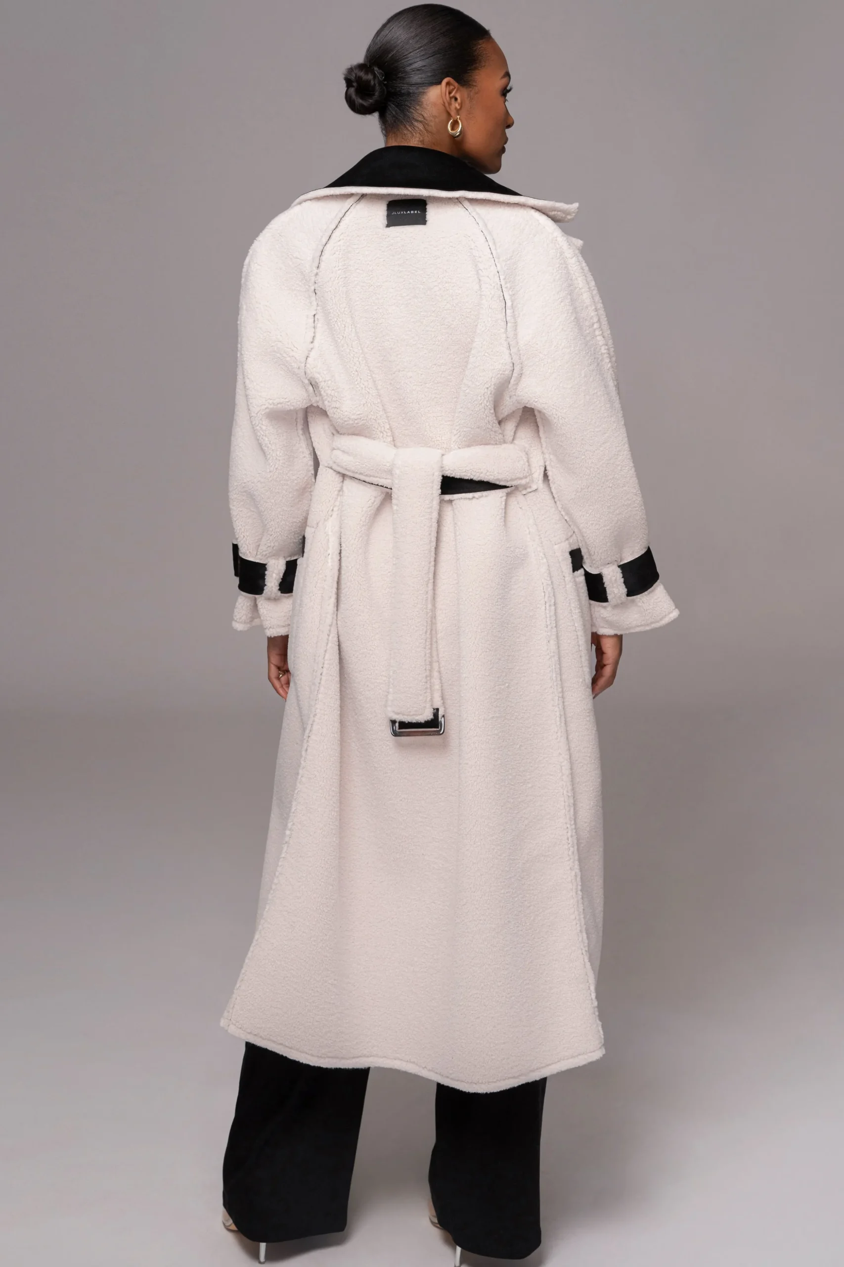 Black Suede And Sherpa Reversible Coat