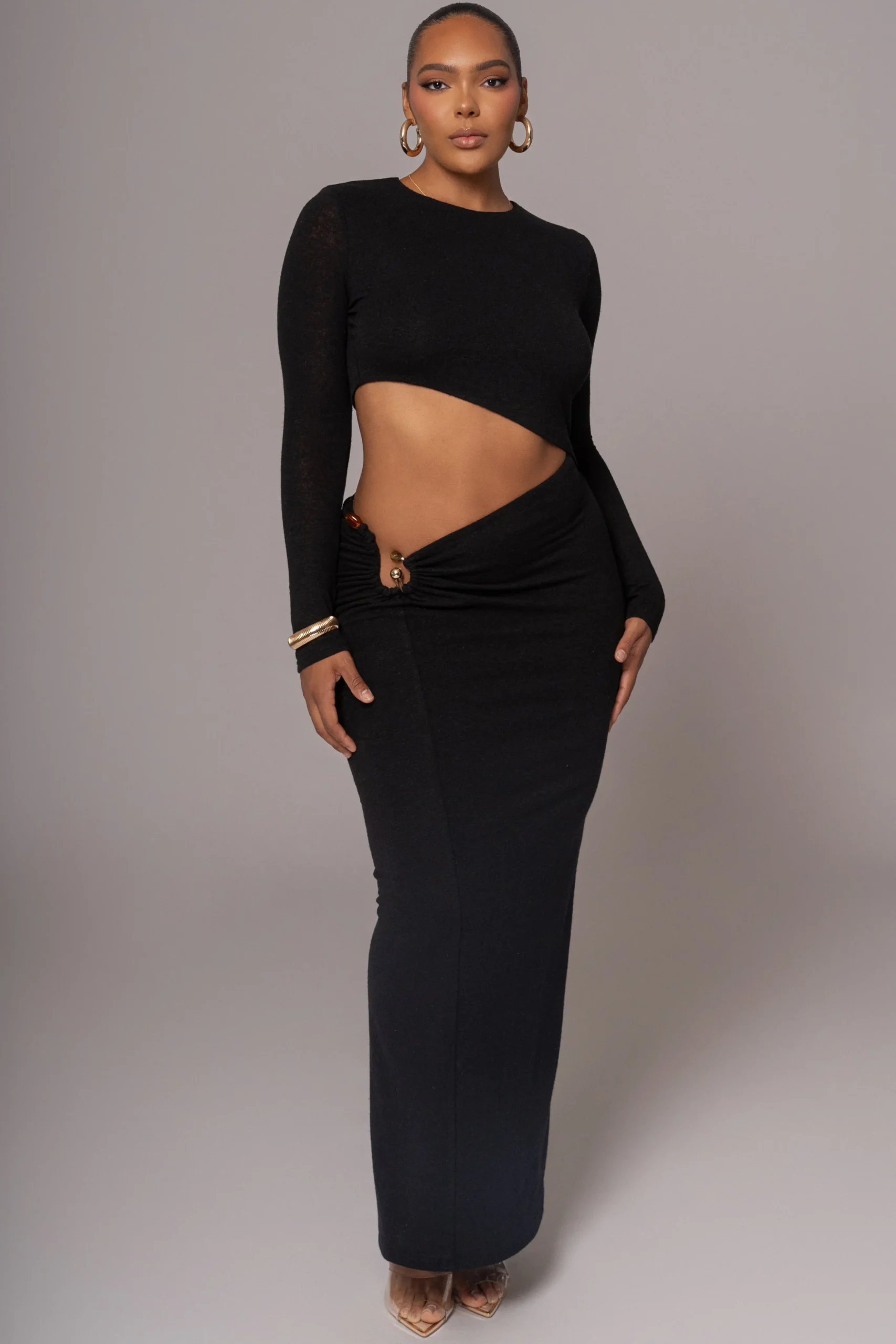 Black Summer Romance Cutout Dress