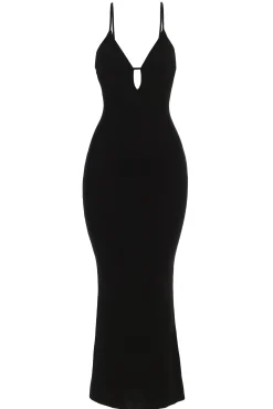 Black Sun Rays Knit Maxi Dress