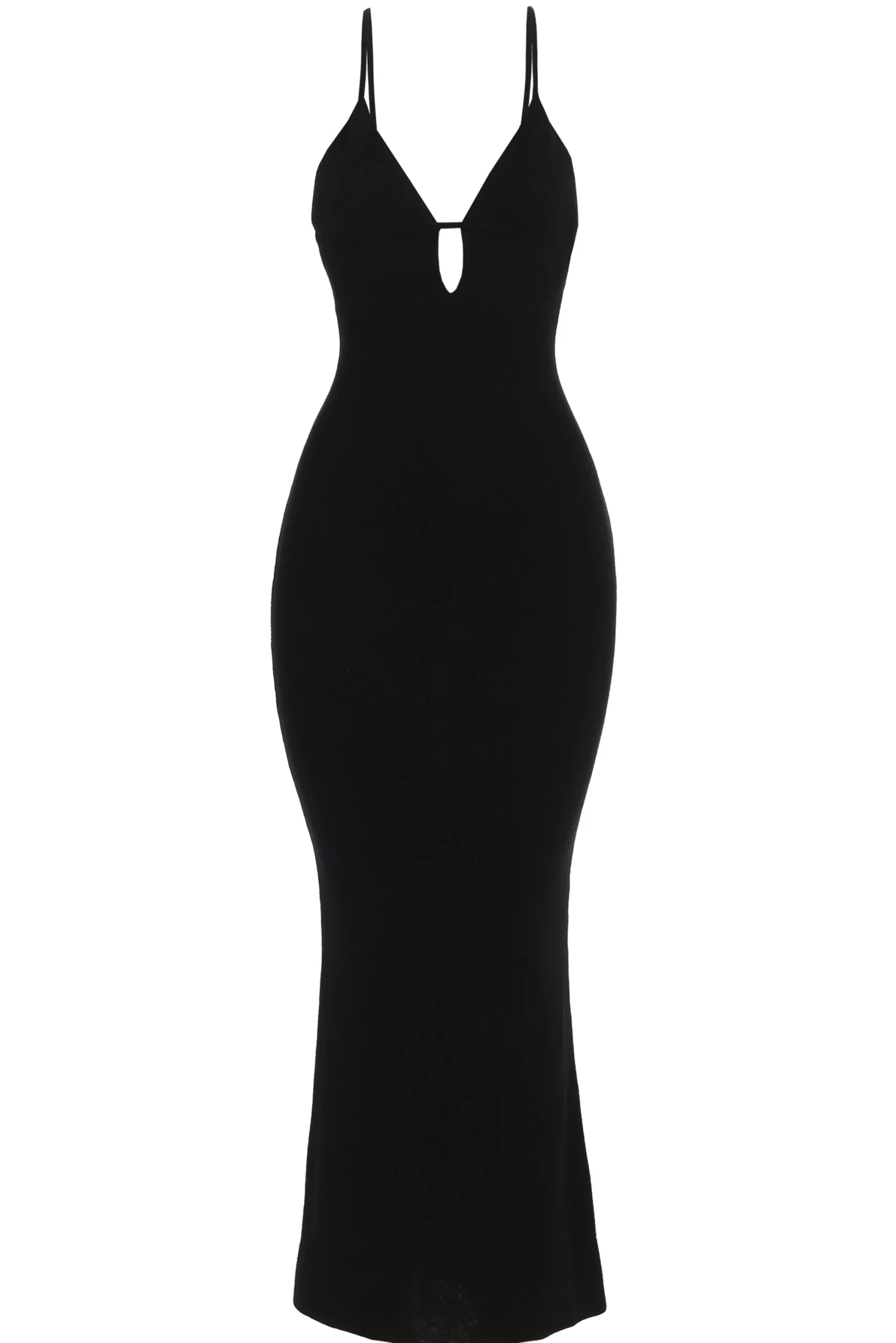 Black Sun Rays Knit Maxi Dress