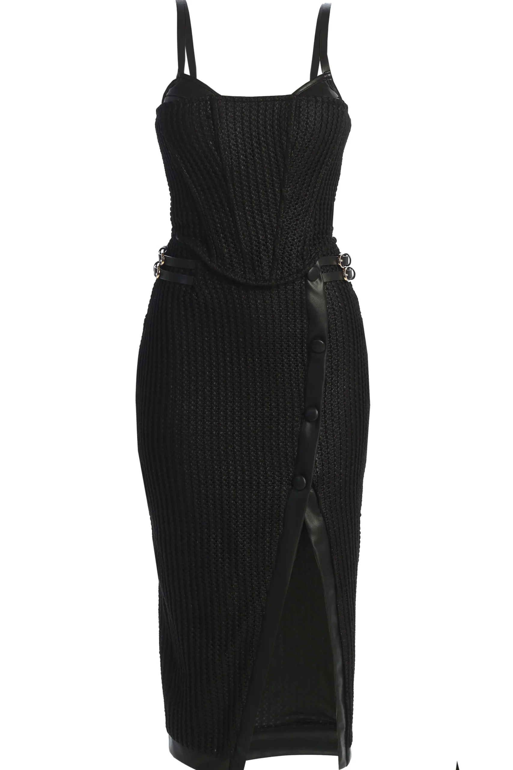 Black Textured Harley Corset Top
