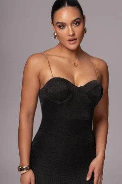 Black Twilight Elegance Maxi Dress