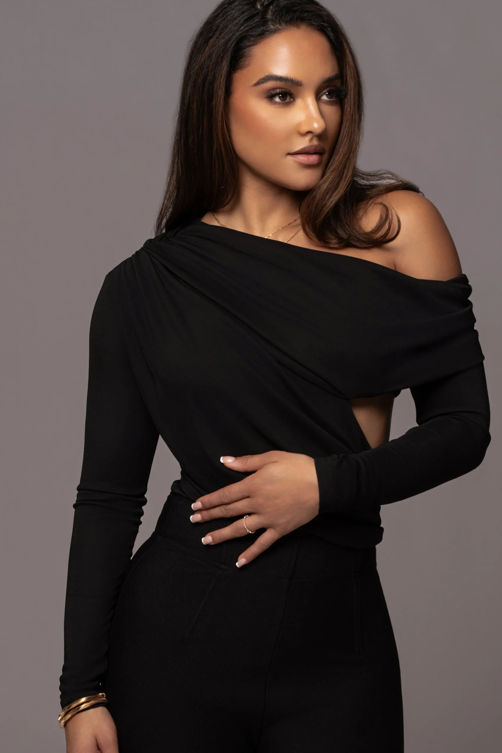 Black Ultra High Neck Bodysuit