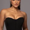 Black Viv Satin Bustier Top