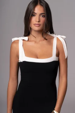 Black/Beige Clarice Reversible Maxi Dress