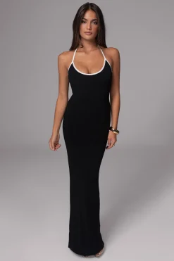 Black/Beige Shawna Reversible Maxi Dress