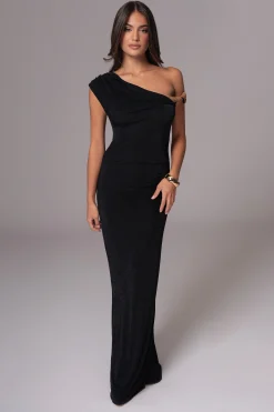 Black/Brown Classic Elegance Reversible Maxi Dress