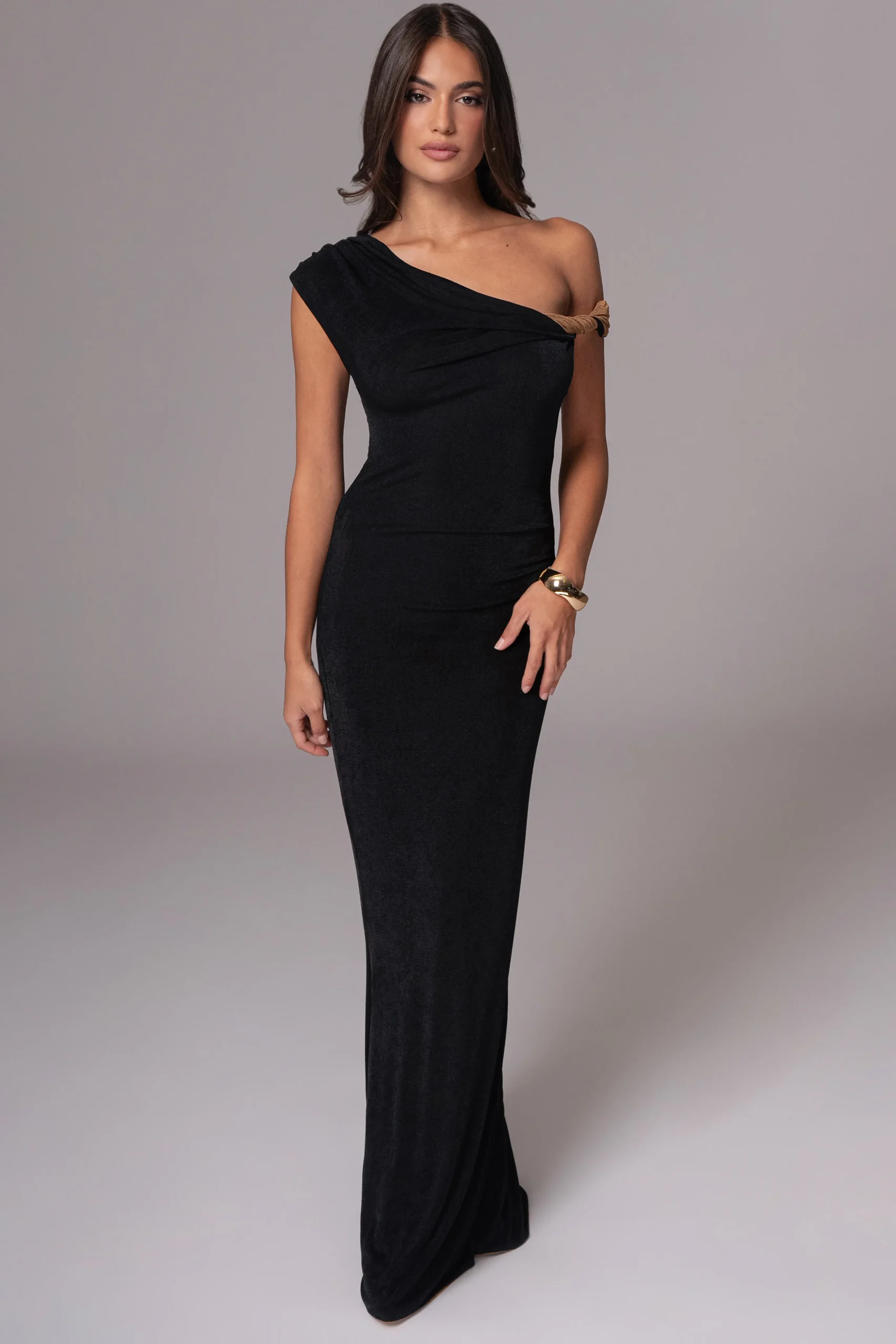 Black/Brown Classic Elegance Reversible Maxi Dress