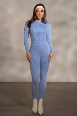 Blue In Control Stirrup Jumpsuit