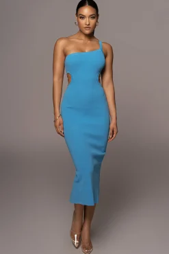Blue Ruth One Shoulder Dress