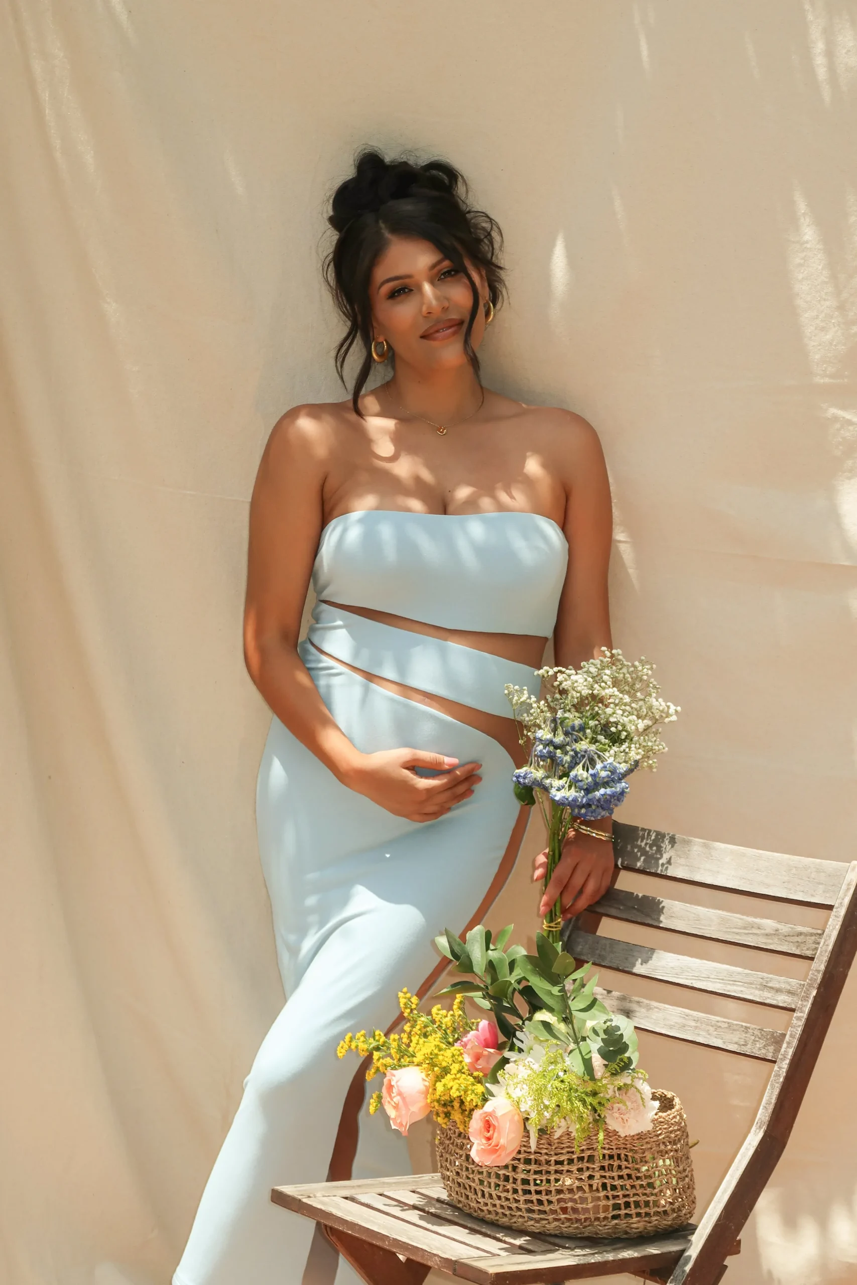 Blue Unpredictable Midi Dress