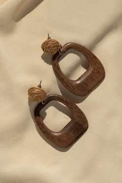 Brown Cove Wooden Earrings