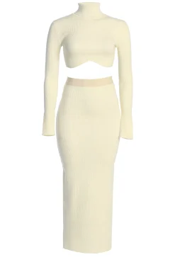 Buttercream Anise Ribbed Skirt Set