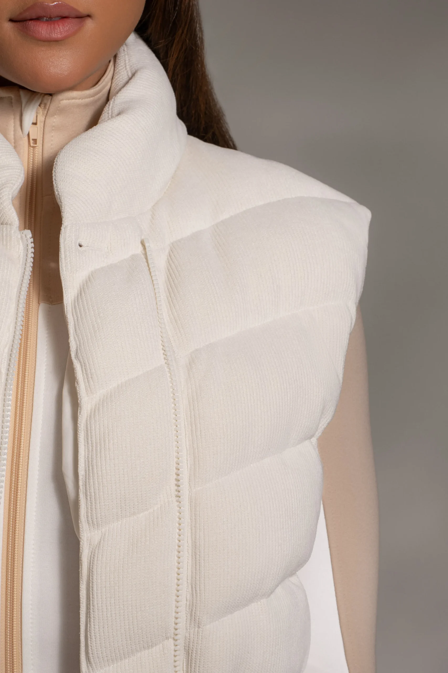 Buttercream Delma Ribbed Puffer Vest
