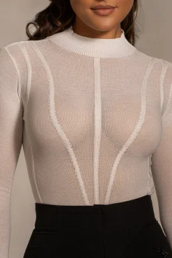 Buttercream Lori Sheer Knit Bodysuit