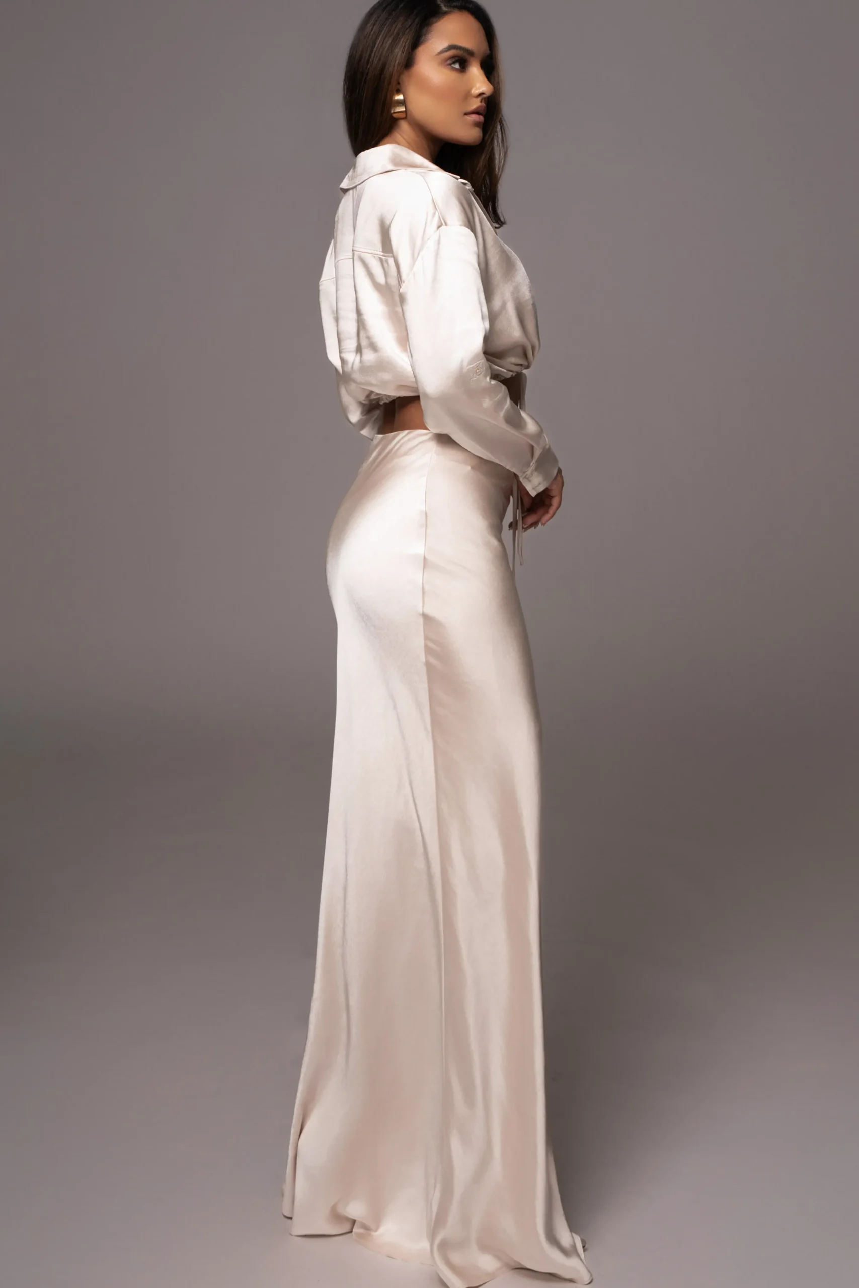 Champagne Kiah Button Up Top