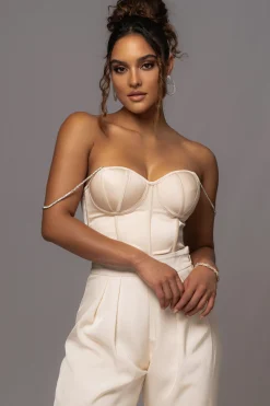 Champagne Leo Matte Satin Bustier