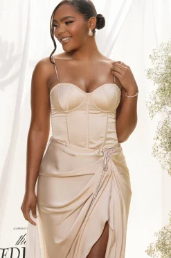 Champagne Olea Satin Skirt