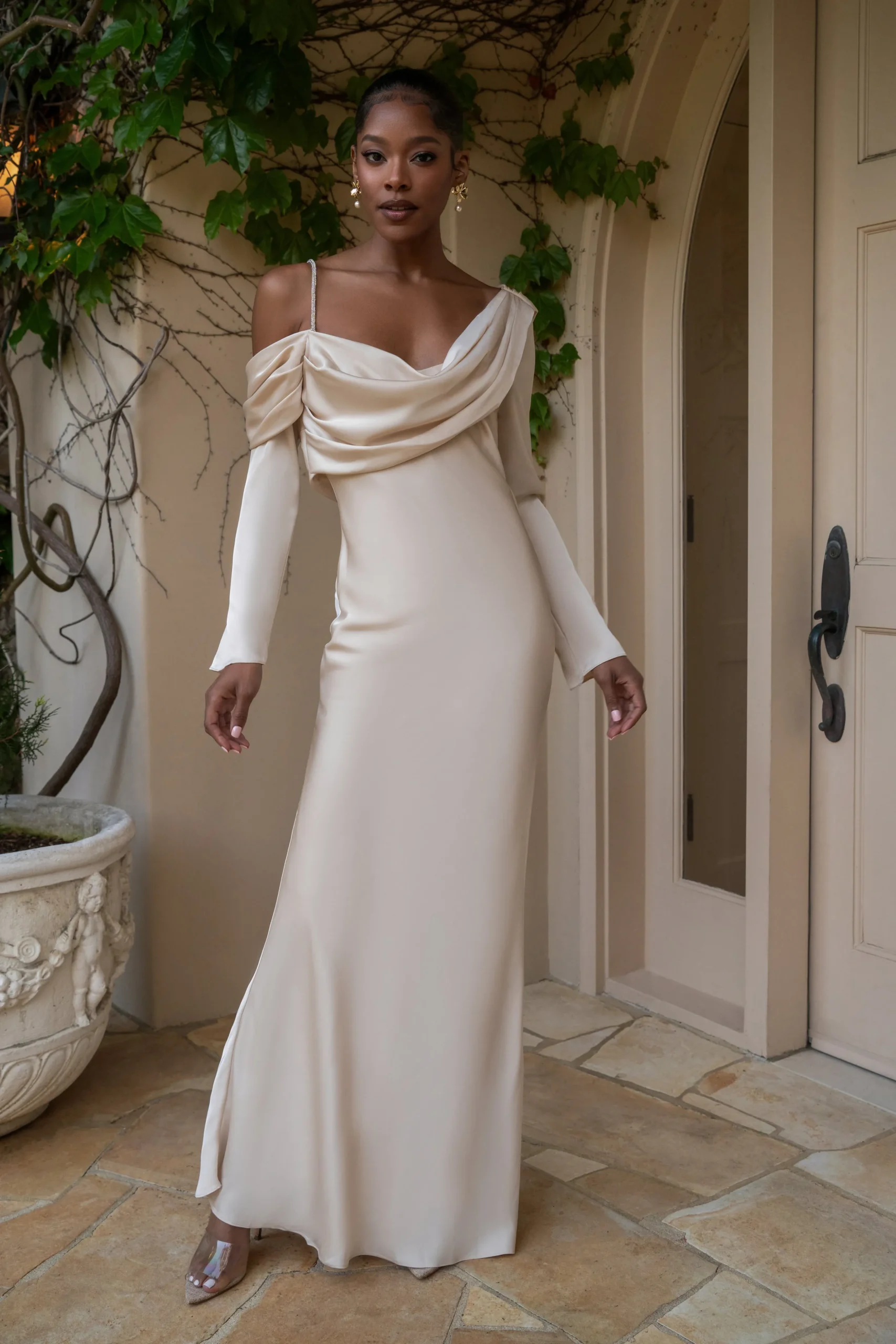 Champagne One And Only Satin Dress