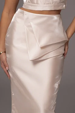 Champagne Reception Pleated Midi Skirt