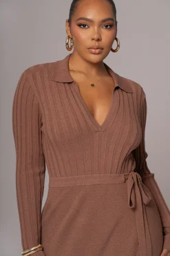 Chocolate Emma Knit Maxi Dress