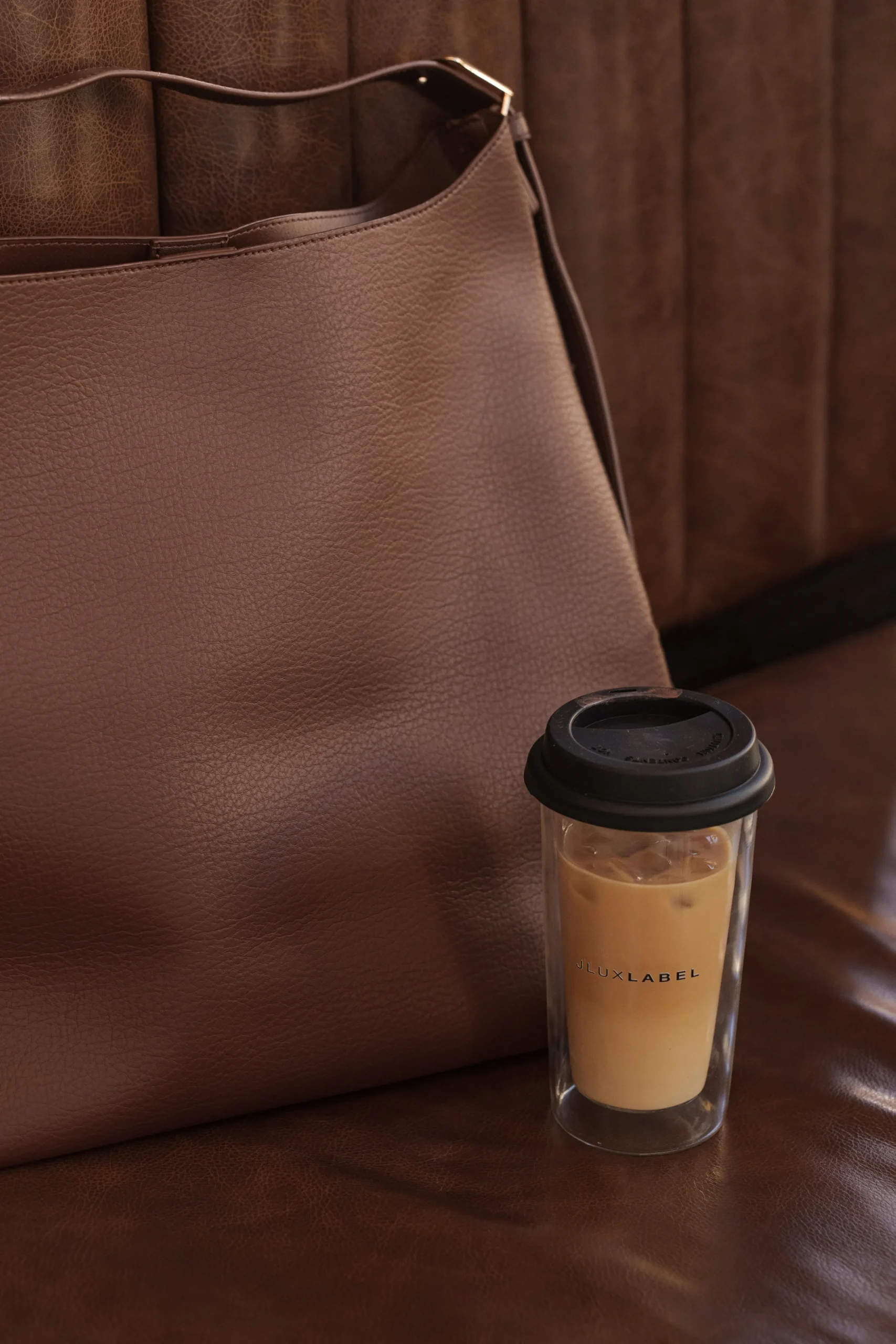 Chocolate Faux Leather Bag Set