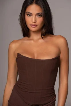 Chocolate Fenix Reversible Linen Corset