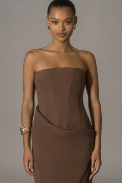 Chocolate Journey Linen Maxi Dress