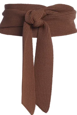 Chocolate Lagos Knit Belt