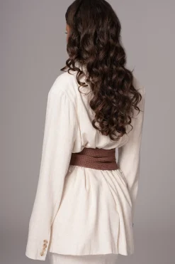 Chocolate Lagos Knit Belt