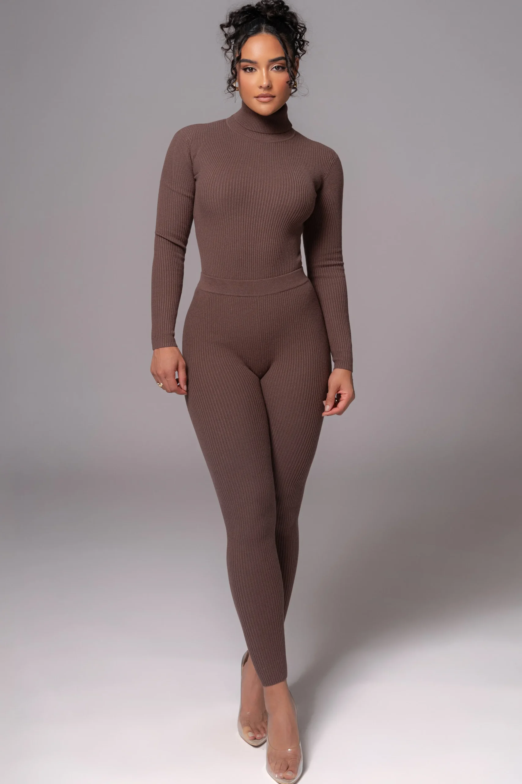 Chocolate Naaya Ribbed Leggings