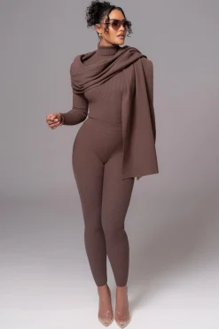 Chocolate Naaya Ribbed Leggings