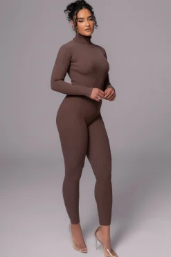 Chocolate Naaya Ribbed Leggings