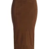 Chocolate Phoenix Suede Skirt