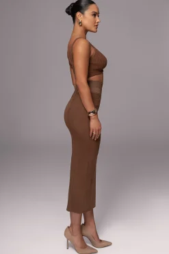 Chocolate Phoenix Suede Skirt