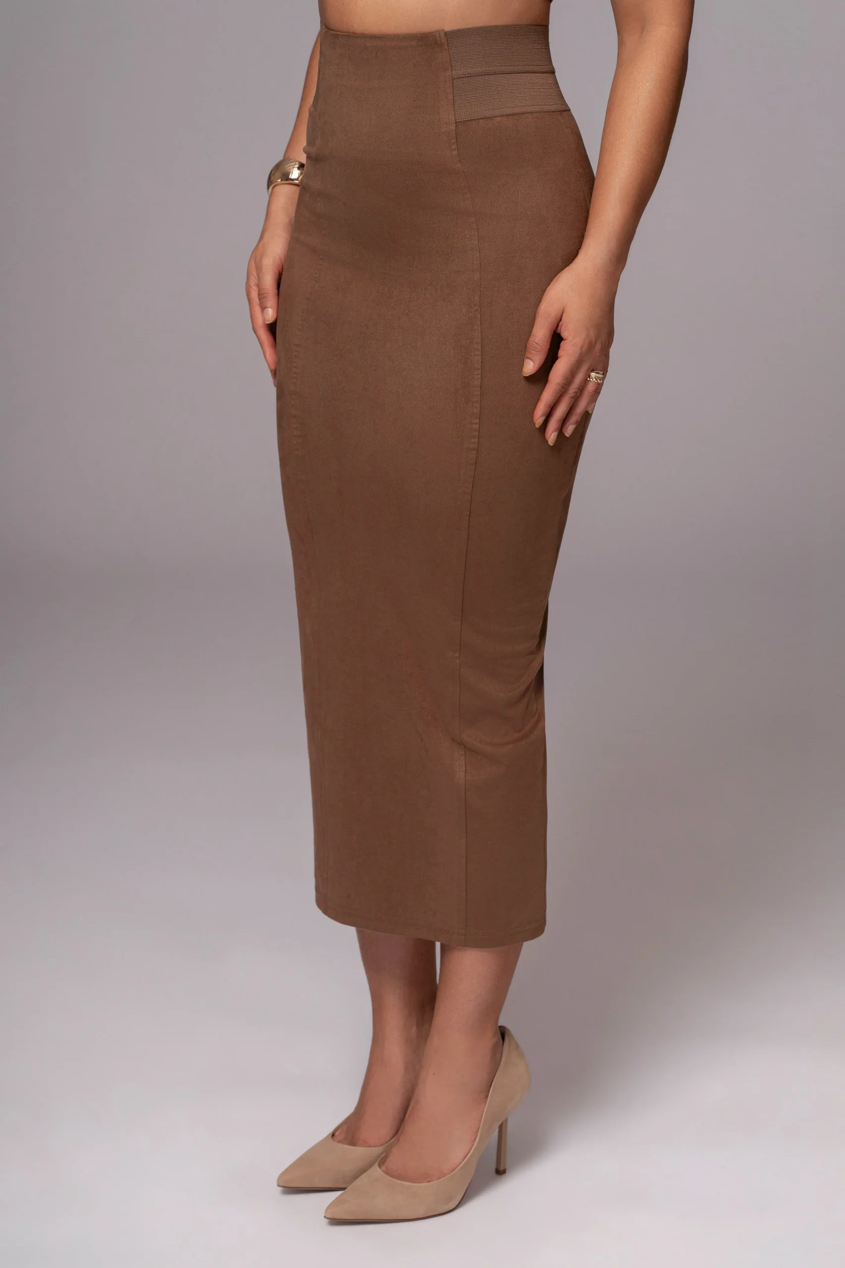 Chocolate Phoenix Suede Skirt