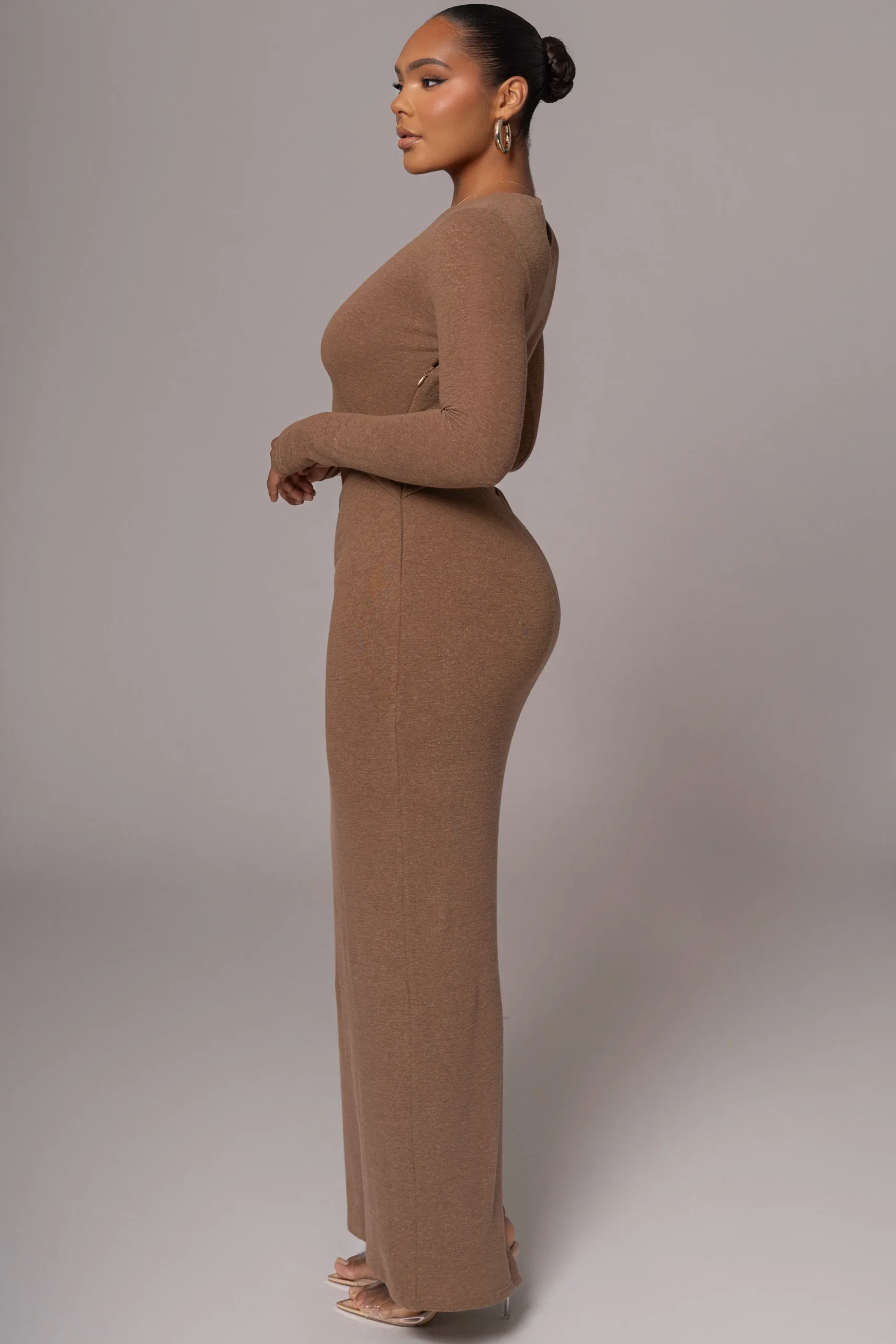 Chocolate Summer Romance Cutout Dress