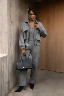 Classic Herringbone Bomber Jacket
