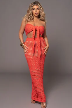 Coral Caribbean Skies Skirt Set