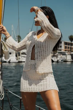 Cream Follow The Sun Crochet Top