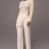Cream Natalya Rib Knit Top