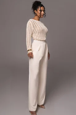 Cream Natalya Rib Knit Top