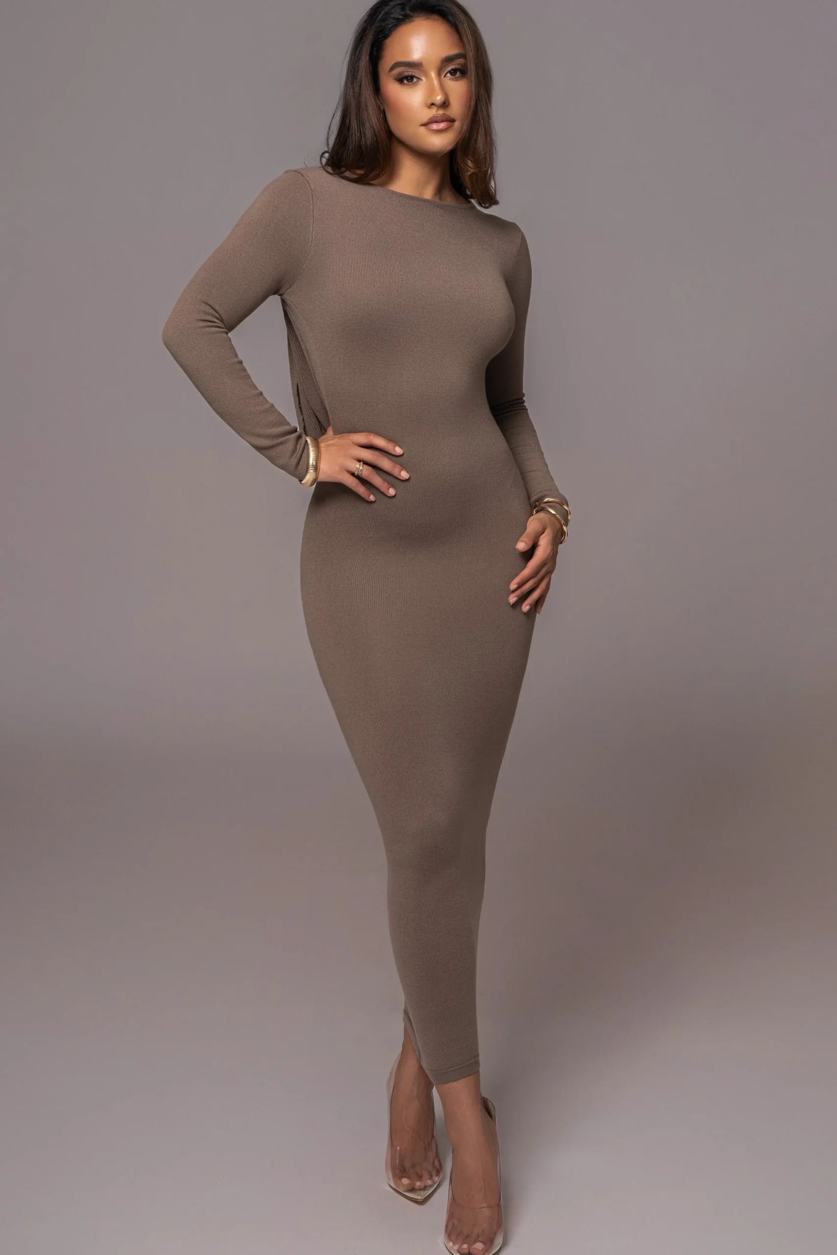 Deep Olive Heavenly Knit Maxi Dress