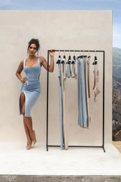 Denim/White Over The Top Skirt