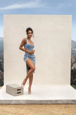 Denim/White Over The Top Skirt