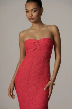 Fuchsia Blanca Strapless Maxi Dress