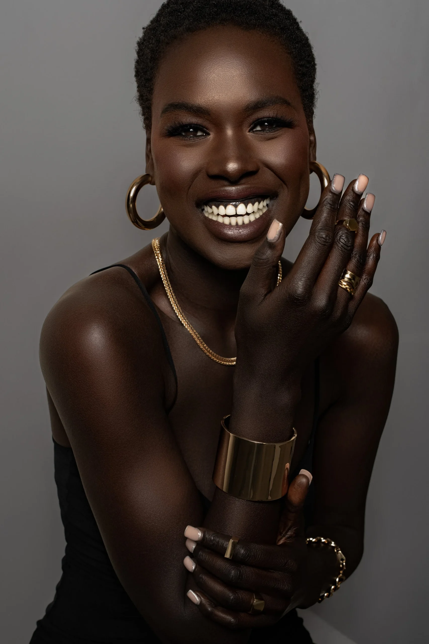 Gold Cinema Hoop Earrings