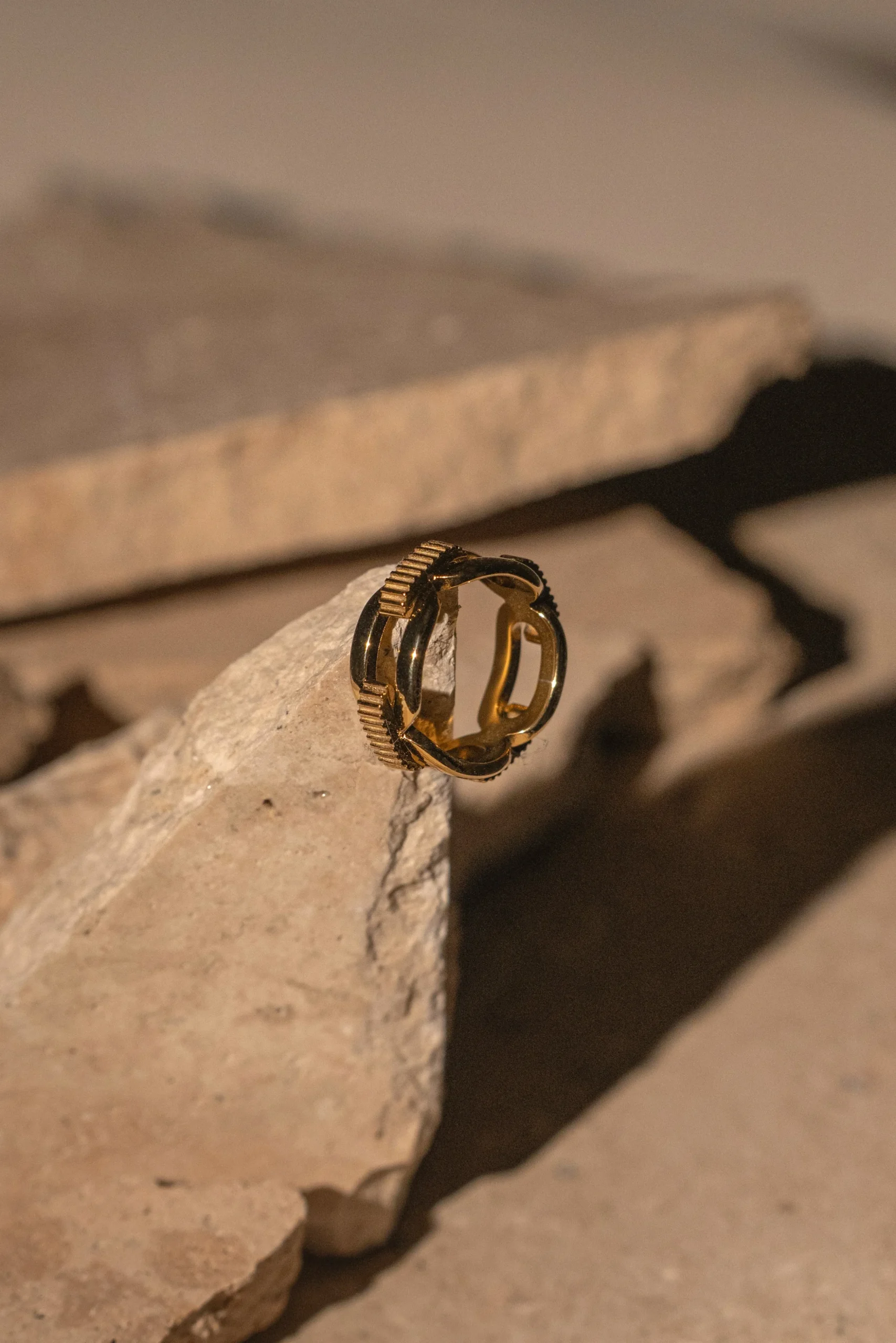Gold Emi Chain Ring